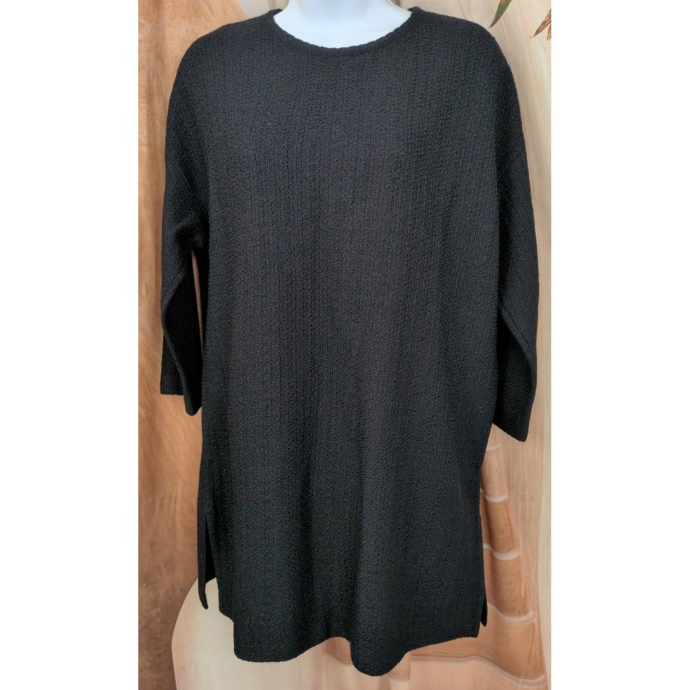 St John Collection Wool Rayon Blend Black Tunic